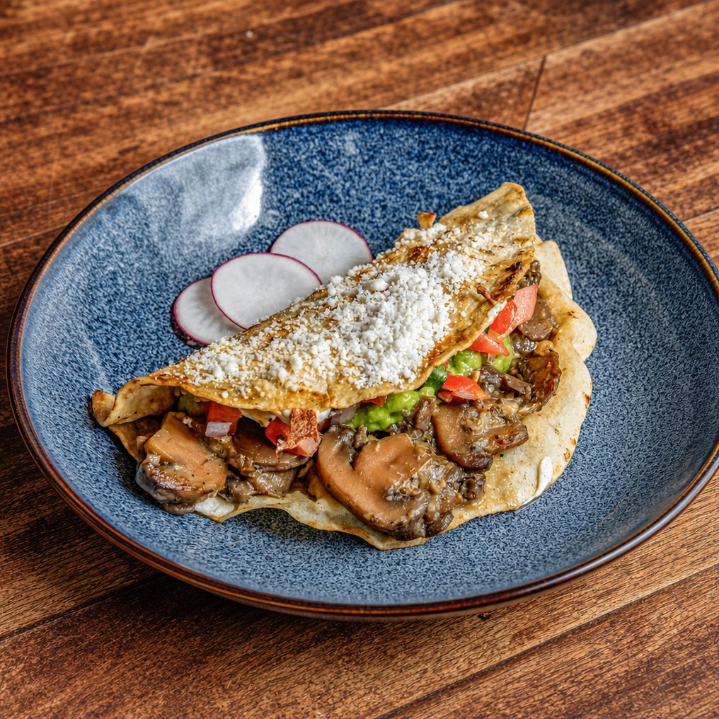 Mushroom Quesadilla.