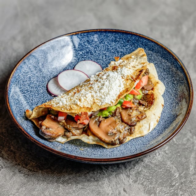 Mushroom Quesadilla.